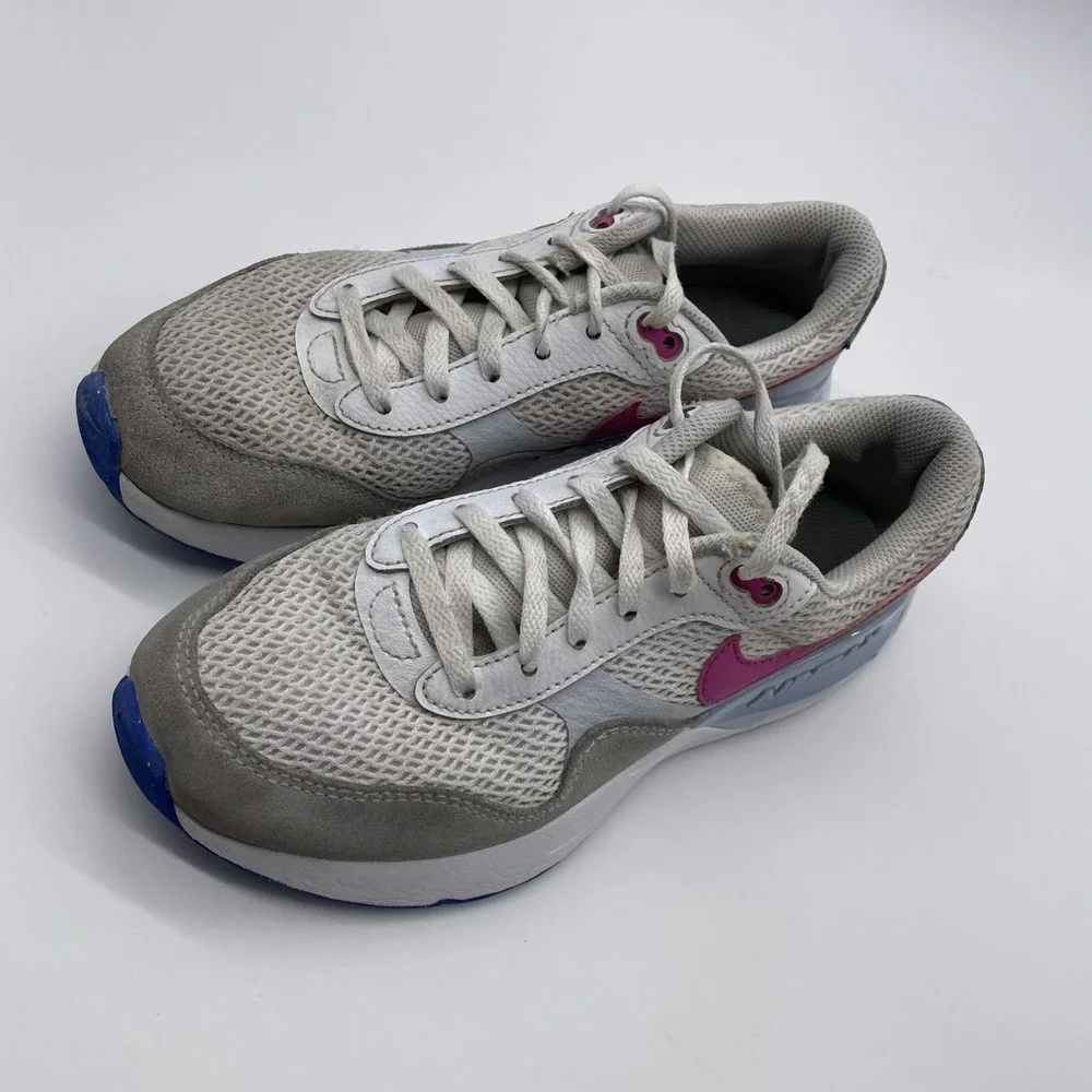 Nike Air Max Systm GS White Pinksicle Blue Tint‎ Kids Youth Casual Size 4 Y